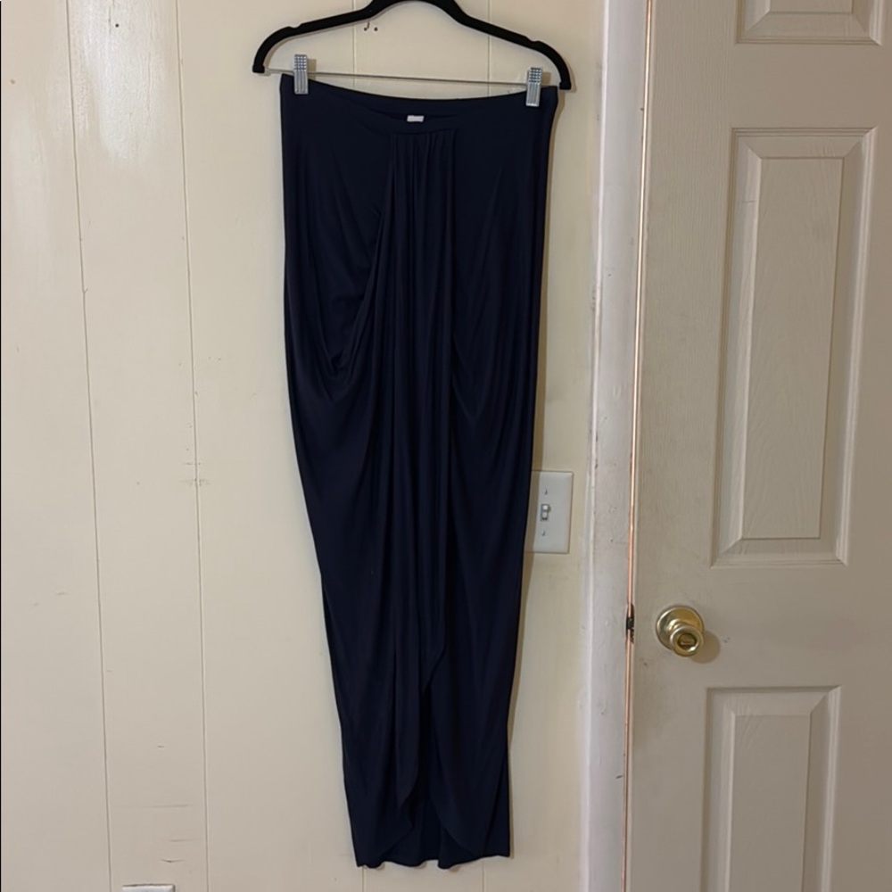Women’s high low cotton skirt (navy)